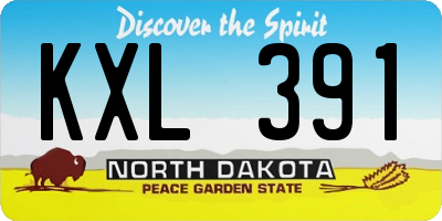 ND license plate KXL391