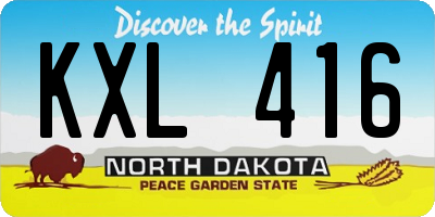 ND license plate KXL416