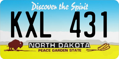 ND license plate KXL431
