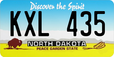 ND license plate KXL435