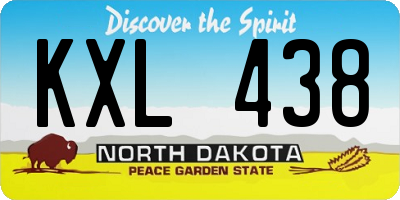 ND license plate KXL438