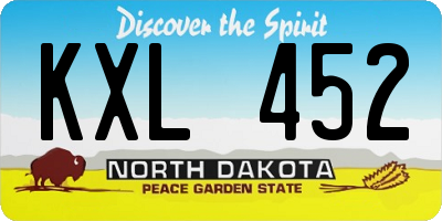 ND license plate KXL452