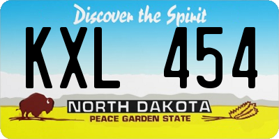 ND license plate KXL454