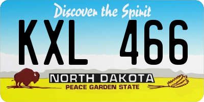 ND license plate KXL466