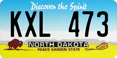 ND license plate KXL473