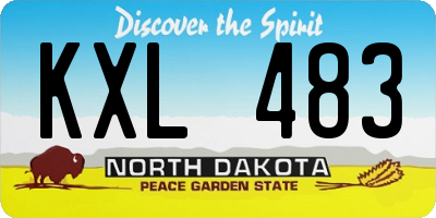 ND license plate KXL483