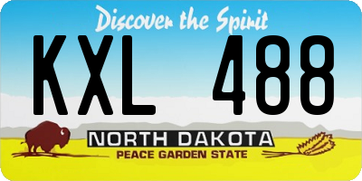 ND license plate KXL488