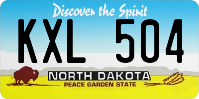 ND license plate KXL504
