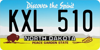 ND license plate KXL510