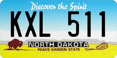 ND license plate KXL511