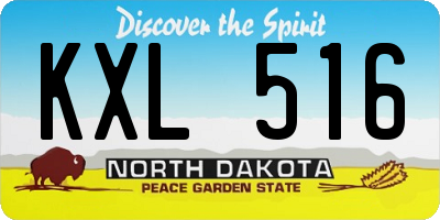 ND license plate KXL516