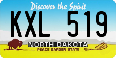 ND license plate KXL519