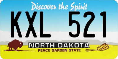 ND license plate KXL521