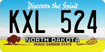 ND license plate KXL524