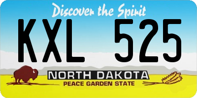 ND license plate KXL525