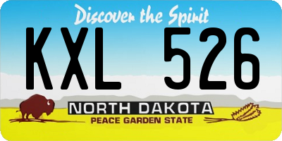ND license plate KXL526