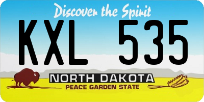 ND license plate KXL535