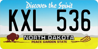 ND license plate KXL536