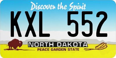ND license plate KXL552