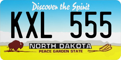 ND license plate KXL555