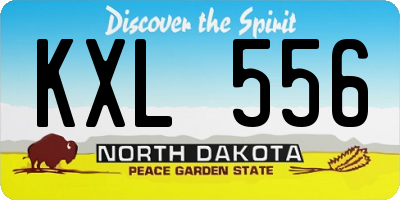 ND license plate KXL556
