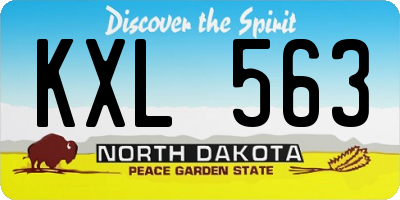 ND license plate KXL563