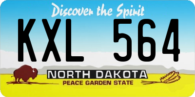ND license plate KXL564