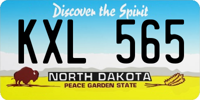 ND license plate KXL565