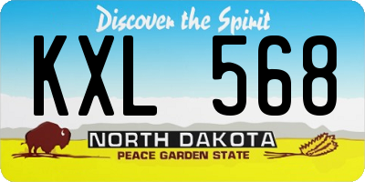 ND license plate KXL568