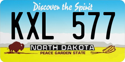 ND license plate KXL577