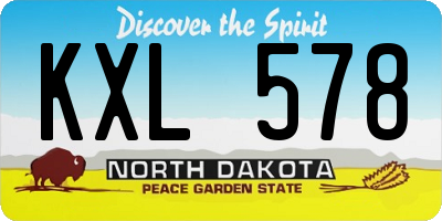ND license plate KXL578