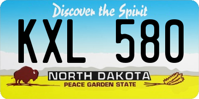 ND license plate KXL580