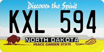 ND license plate KXL594