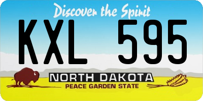 ND license plate KXL595