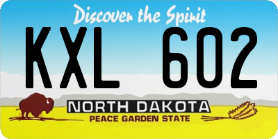 ND license plate KXL602