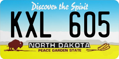 ND license plate KXL605
