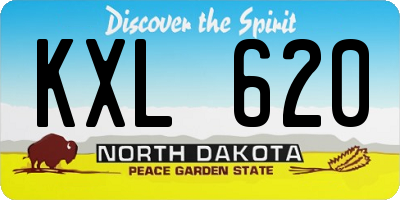 ND license plate KXL620