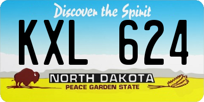 ND license plate KXL624