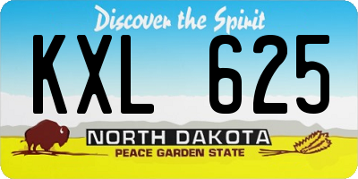 ND license plate KXL625