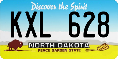 ND license plate KXL628