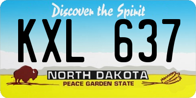 ND license plate KXL637