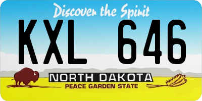 ND license plate KXL646