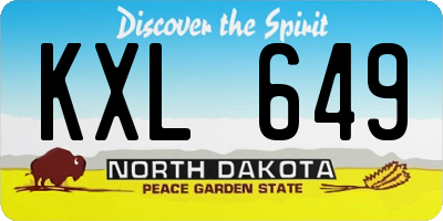 ND license plate KXL649