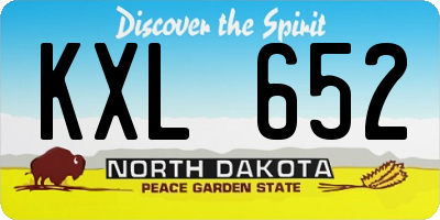 ND license plate KXL652