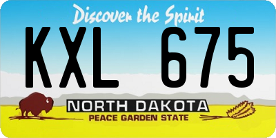 ND license plate KXL675