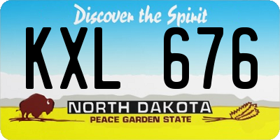 ND license plate KXL676