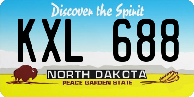 ND license plate KXL688