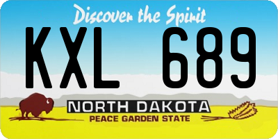 ND license plate KXL689