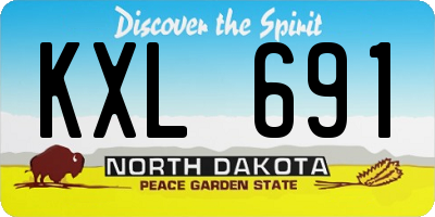 ND license plate KXL691