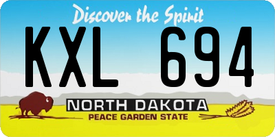 ND license plate KXL694
